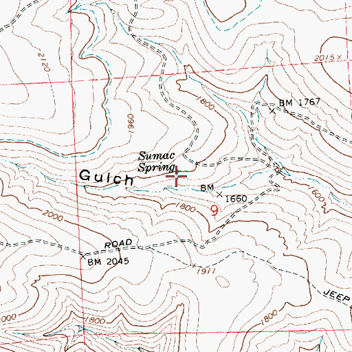 Topographic Map of Sumac Spring, WA
