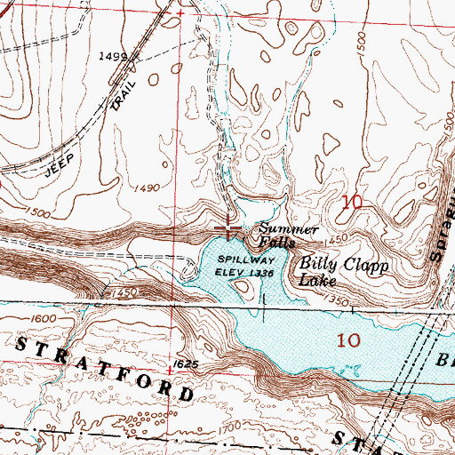 Topographic Map of Summer Falls, WA