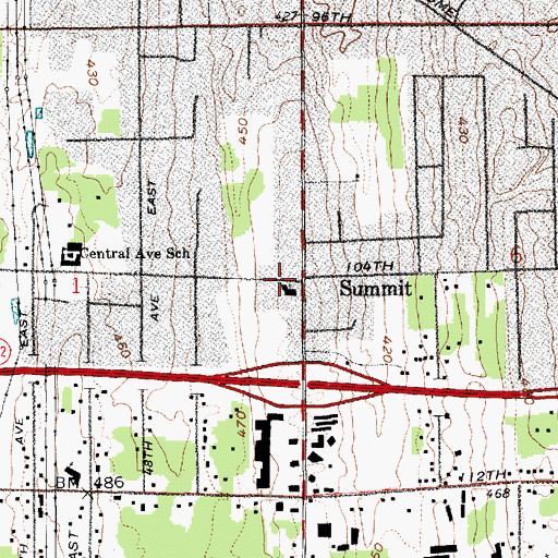 Topographic Map of Summit, WA