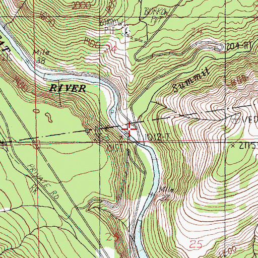 Topographic Map of Summit Creek, WA