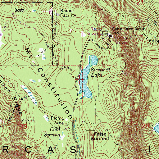 Topographic Map of Summit Lake, WA