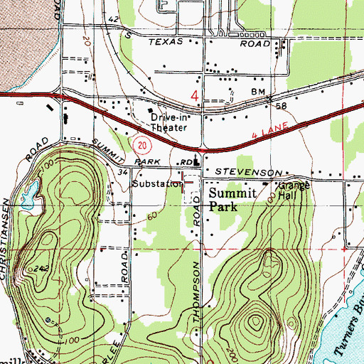 Topographic Map of Summit Park, WA