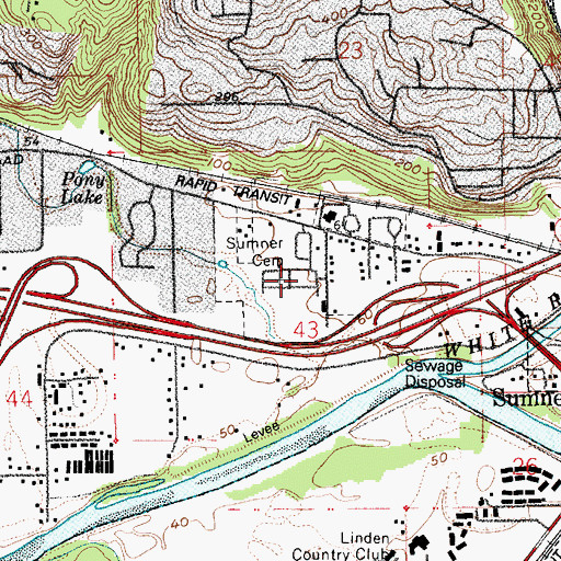 Topographic Map of Sumner Cemetery, WA