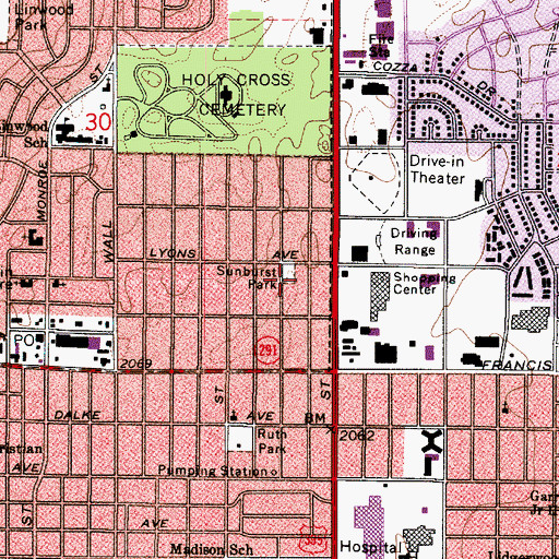 Topographic Map of Sunburst Park, WA