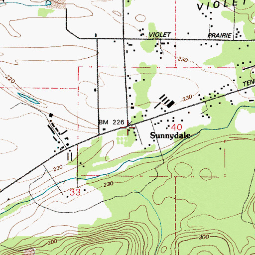 Topographic Map of Sunnydale, WA