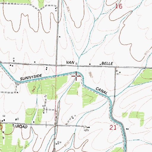 Topographic Map of Sunnyside Canal, WA