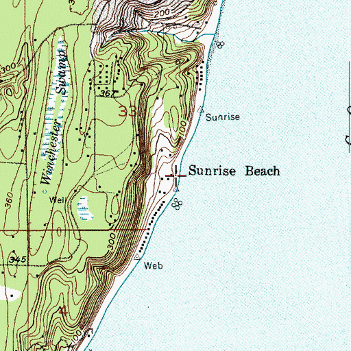 Topographic Map of Sunrise Beach, WA
