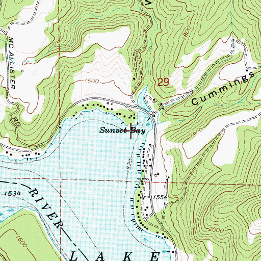 Topographic Map of Sunset Bay, WA