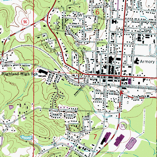 Topographic Map of Carter Christian Methodist Episcopal Temple, AL