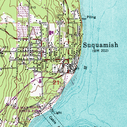 Topographic Map of Suquamish, WA