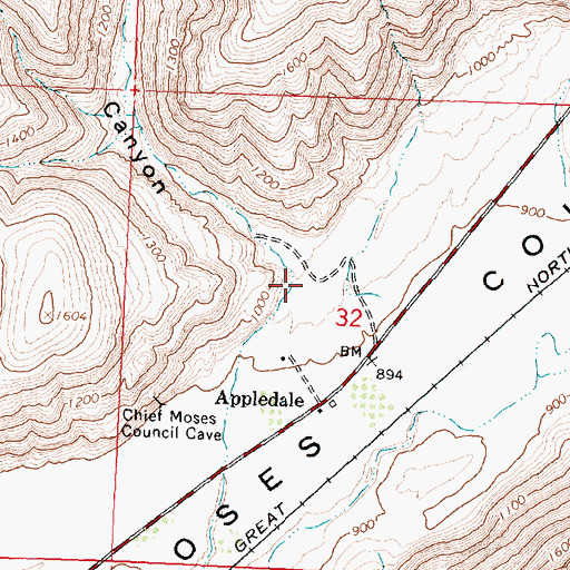 Topographic Map of Sutherland Canyon, WA