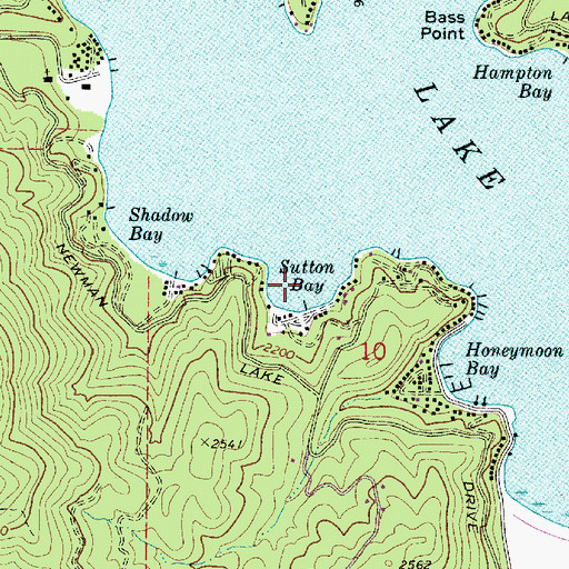 Topographic Map of Sutton Bay, WA