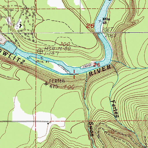 Topographic Map of Swan Creek, WA