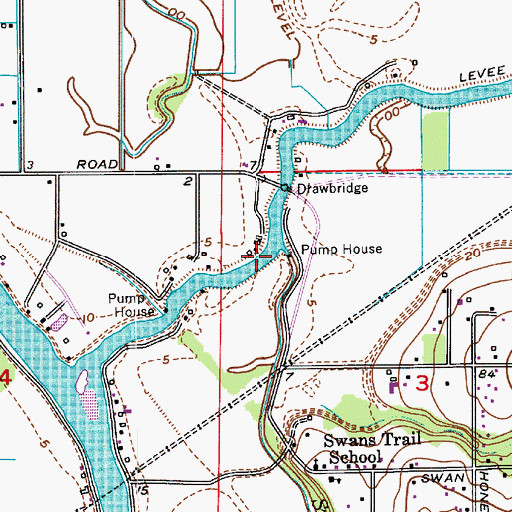 Topographic Map of Swan Trail Slough, WA
