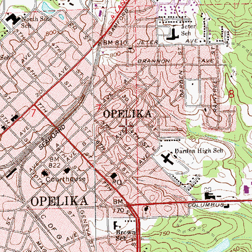 Topographic Map of Ferguson Christian Methodist Episcopal Chapel, AL