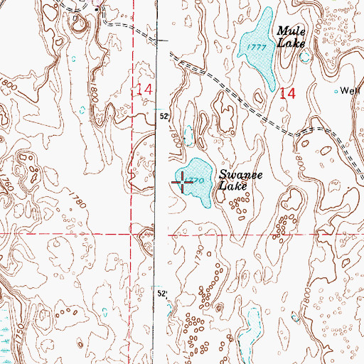 Topographic Map of Swanee Lake, WA