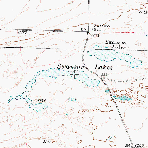 Topographic Map of Swanson Lakes, WA