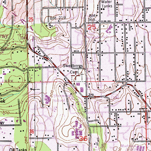 Topographic Map of Edmonds Memorial Cemetery, WA