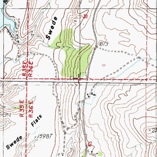 Topographic Map of Swede Church, WA