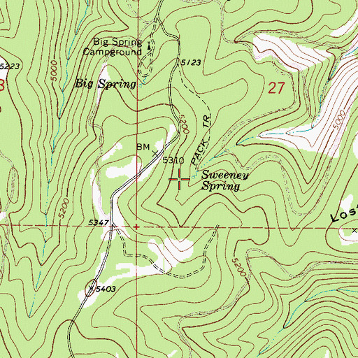 Topographic Map of Sweeney Spring, WA