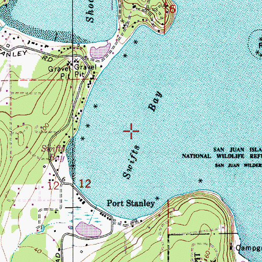 Topographic Map of Swifts Bay, WA
