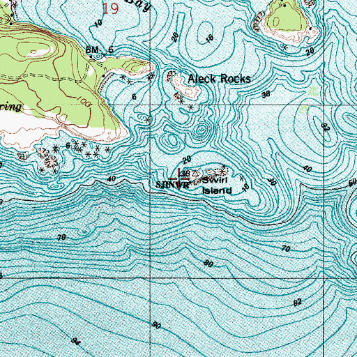 Topographic Map of Swirl Island, WA
