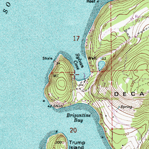 Topographic Map of Sylvan Cove, WA