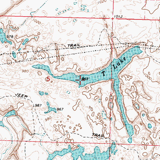 Topographic Map of T Lake, WA