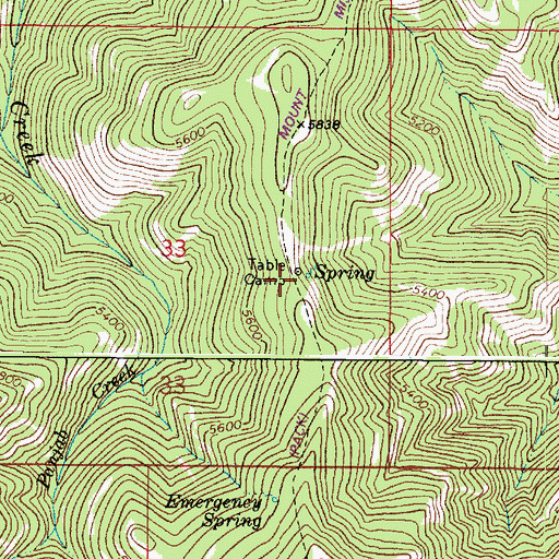 Topographic Map of Table Camp, WA