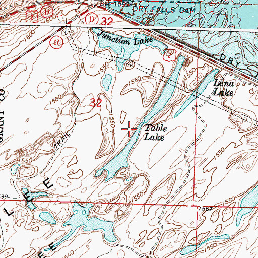 Topographic Map of Table Lake, WA