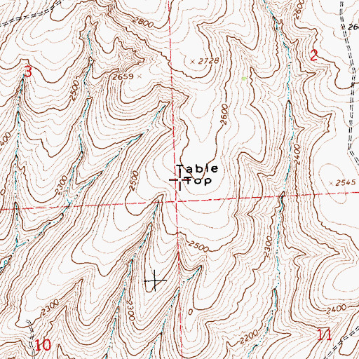 Topographic Map of Table Top, WA