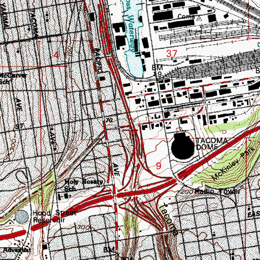 Topographic Map of Tacoma Eastern Gulch, WA