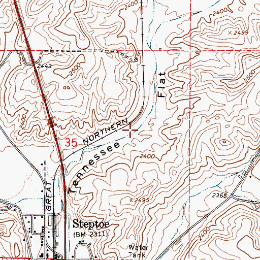 Topographic Map of Tennessee Flat, WA