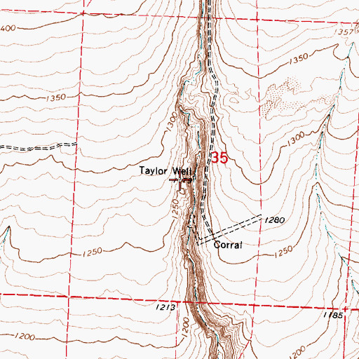 Topographic Map of Taylor Well, WA