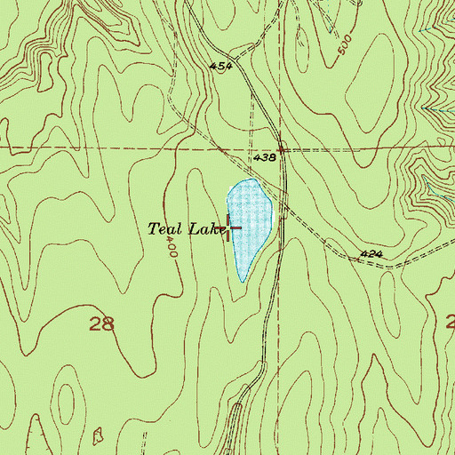 Topographic Map of Teal Lake, WA