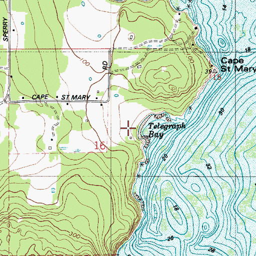 Topographic Map of Telegraph Bay, WA