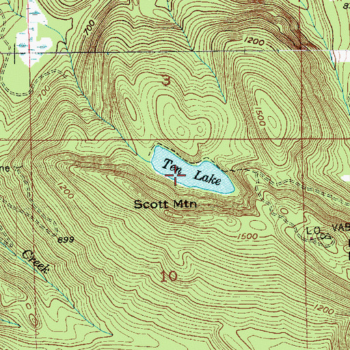 Topographic Map of Ten Lake, WA