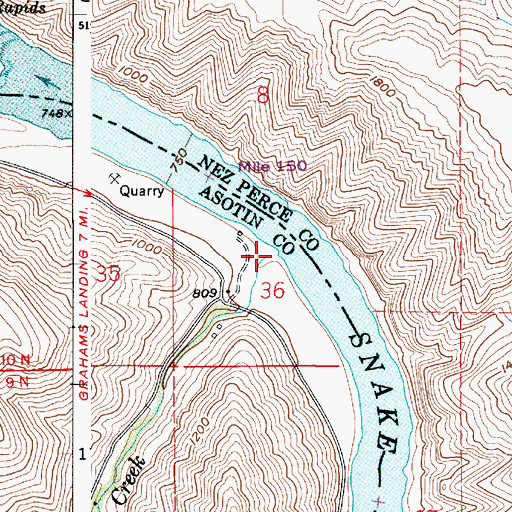 Topographic Map of Tenmile Creek, WA