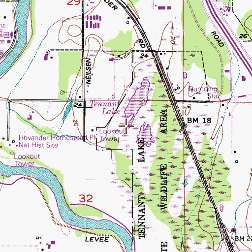 Topographic Map of Tennant Lake, WA