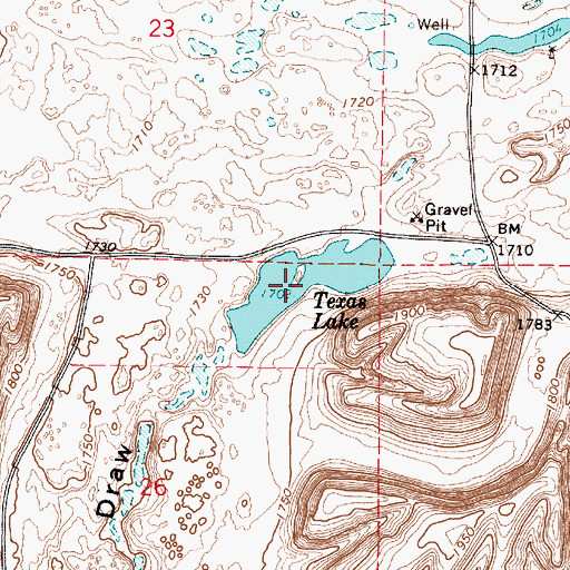 Topographic Map of Texas Lake, WA