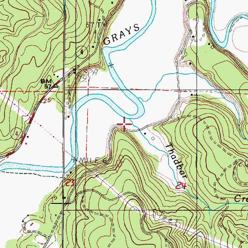 Topographic Map of Thadbar Creek, WA