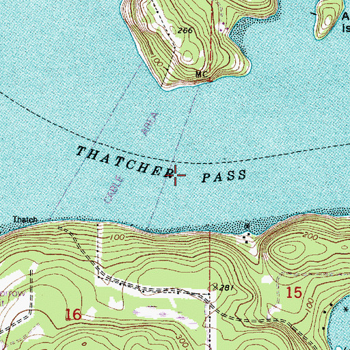 Topographic Map of Thatcher Pass, WA