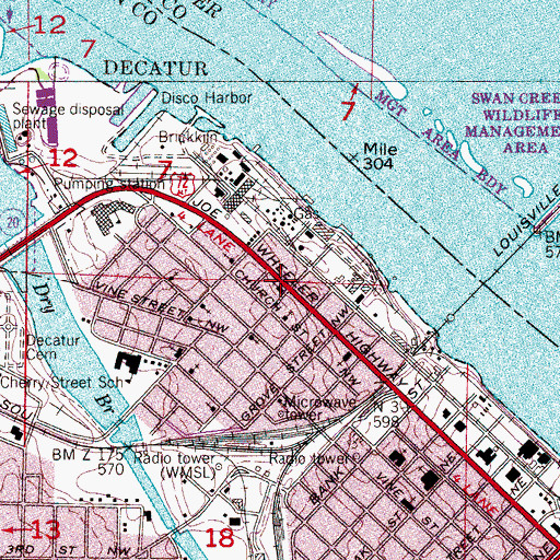 Topographic Map of Wayman African Methodist Episcopal Chapel, AL