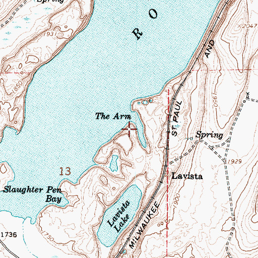 Topographic Map of The Arm, WA