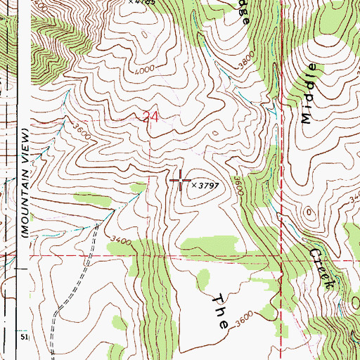 Topographic Map of The Bench, WA