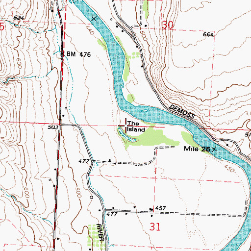 Topographic Map of The Island, WA