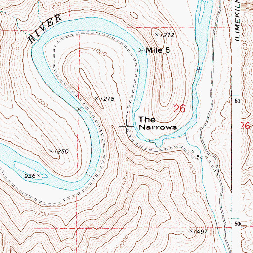Topographic Map of The Narrows, WA