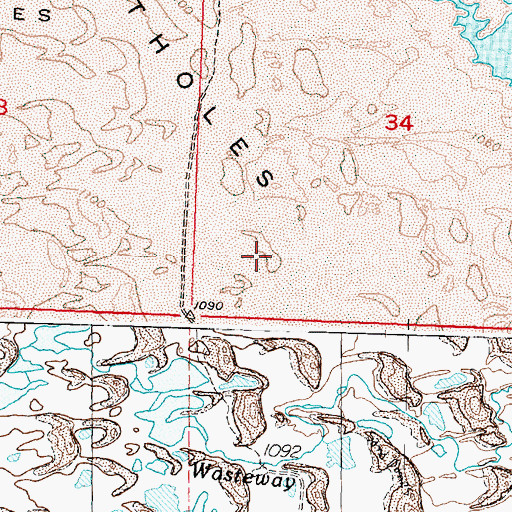 Topographic Map of The Potholes, WA