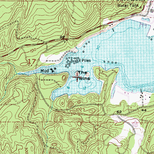 Topographic Map of The Twins, WA