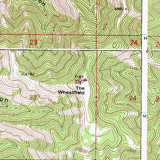 Topographic Map of The Wheatfield, WA
